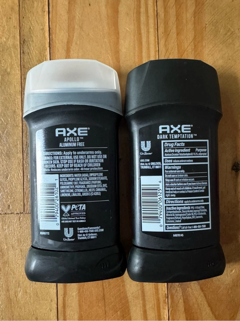 (2) AXE Apollo & Dark Temptation Aluminum-Free Men’s Antiperspirant Deodorant